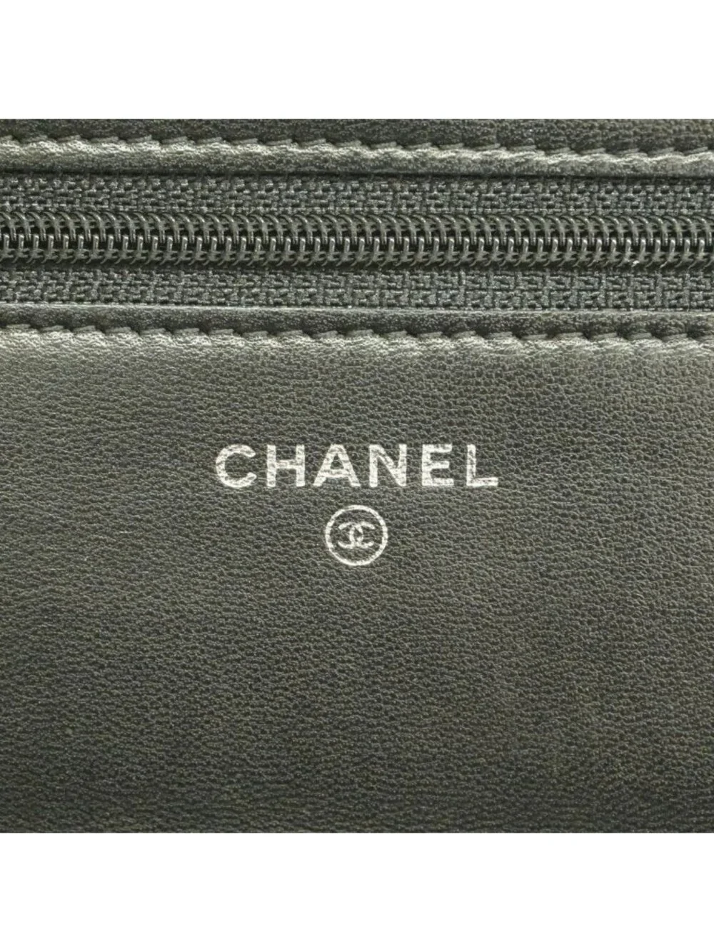 Chanel Shoulder Wallet Quilted Lambskin Black Silver